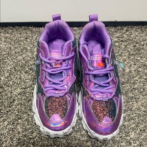 Women Purple Glitter Sneakers